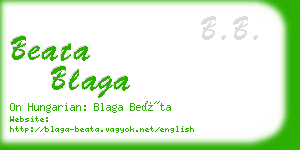 beata blaga business card